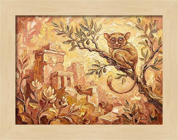 Tarsier Among Ancient Ruins