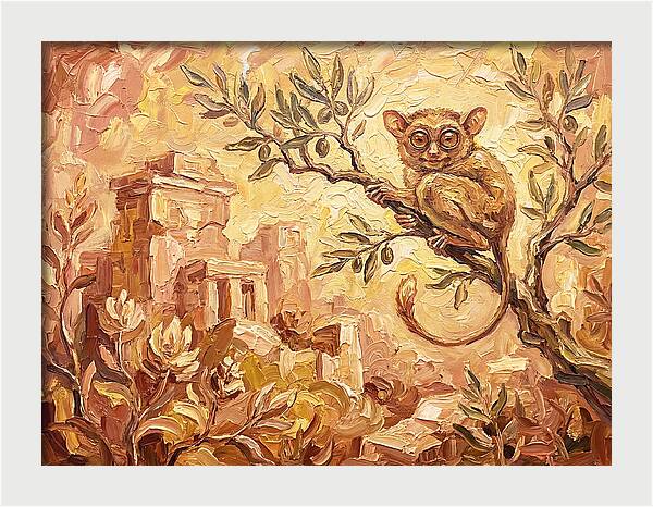Tarsier Among Ancient Ruins