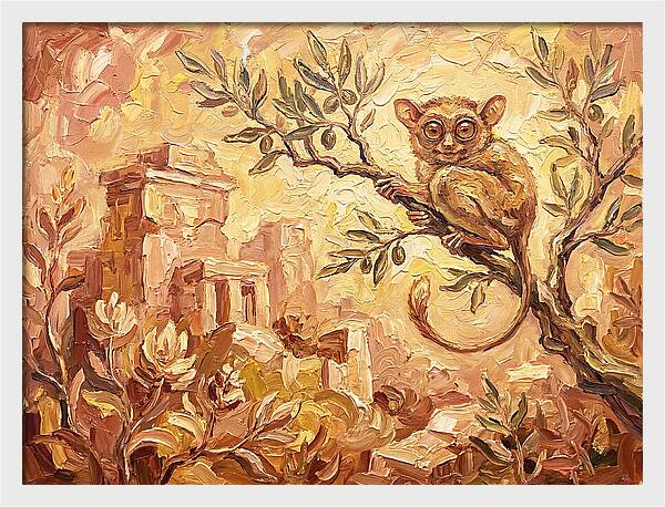 Tarsier Among Ancient Ruins