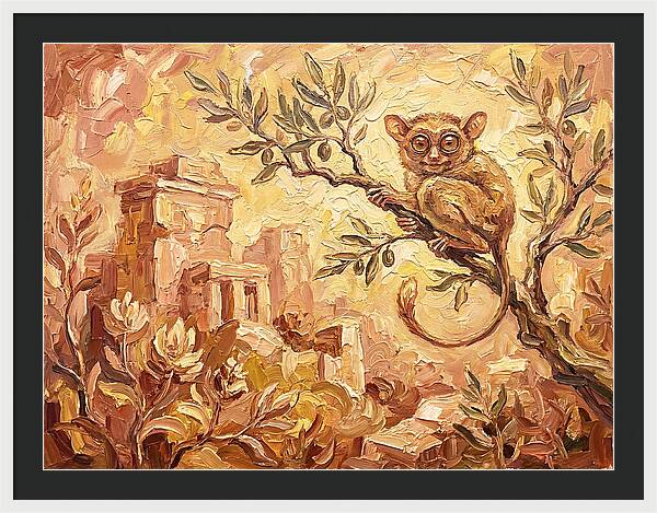 Tarsier Among Ancient Ruins