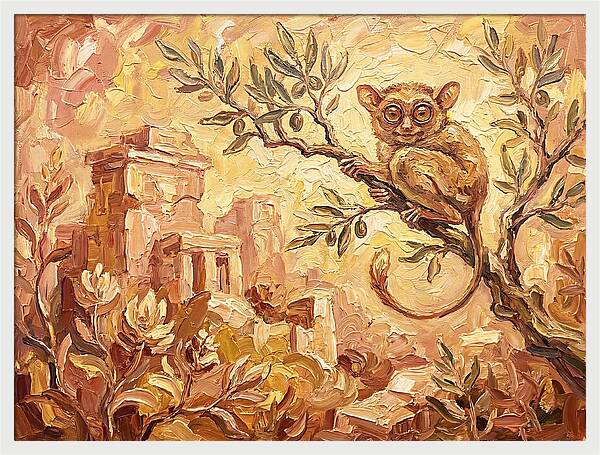 Tarsier Among Ancient Ruins