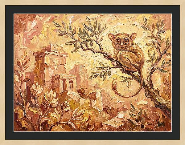 Tarsier Among Ancient Ruins