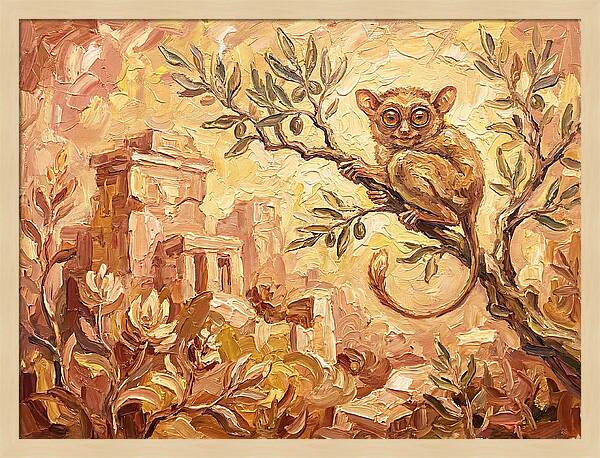 Tarsier Among Ancient Ruins