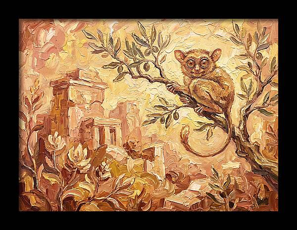 Tarsier Among Ancient Ruins