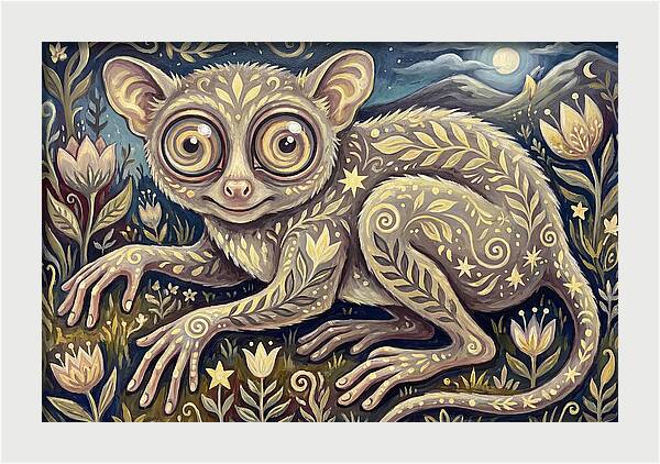 Tarsier In A Dreamy Landscape