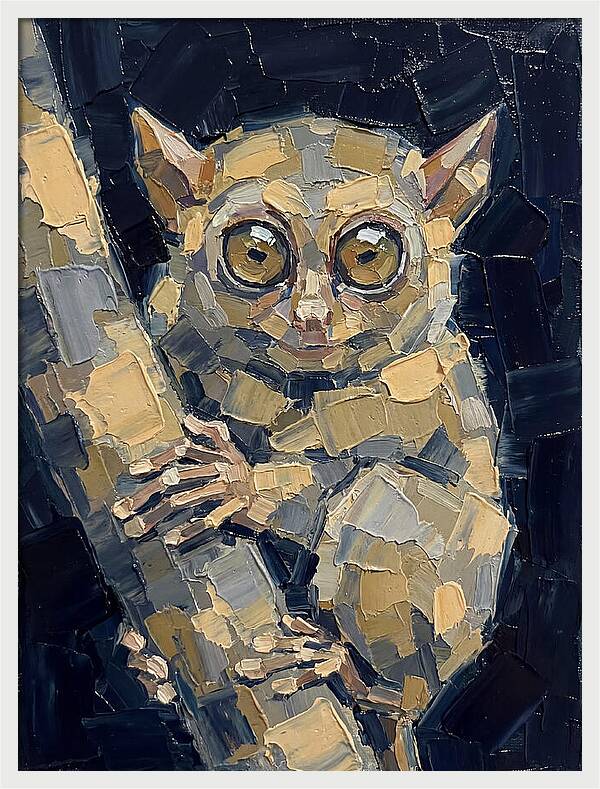 Tarsier In Palette Knife Style
