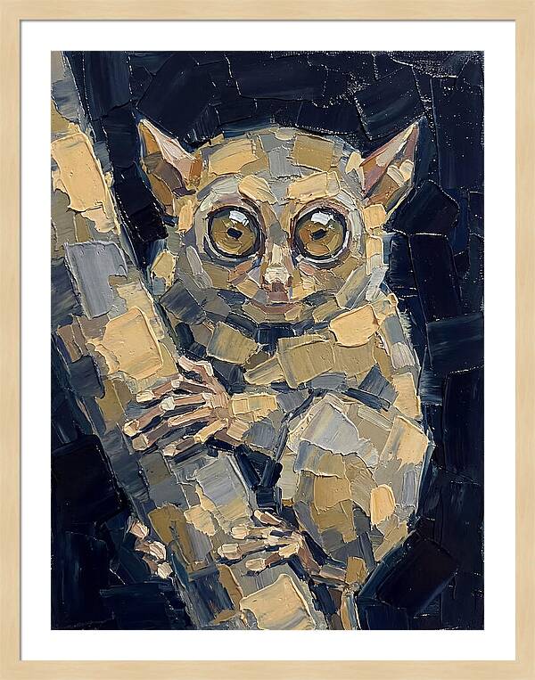 Tarsier In Palette Knife Style