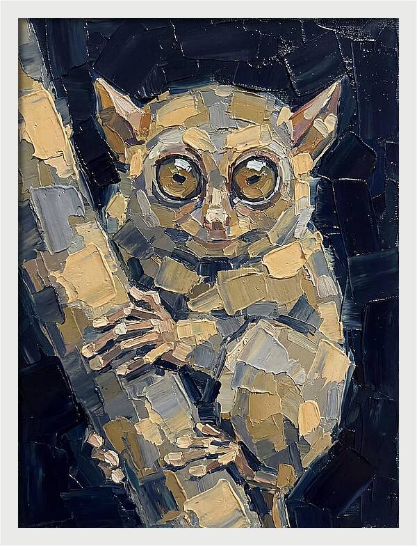 Tarsier In Palette Knife Style