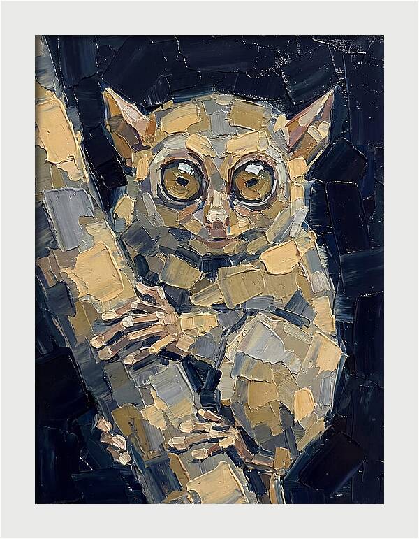 Tarsier In Palette Knife Style