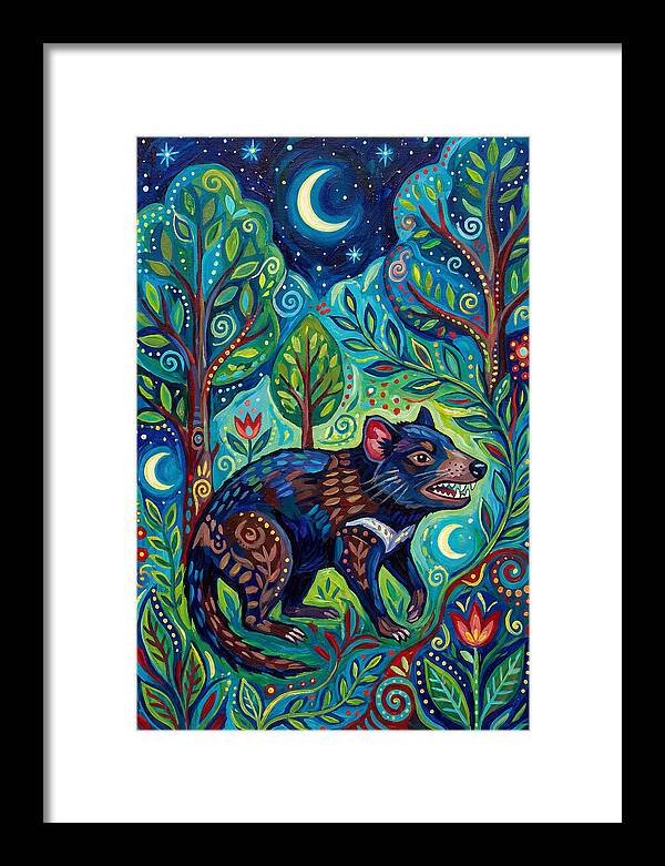 Tasmanian Devil In A Vibrant Forest