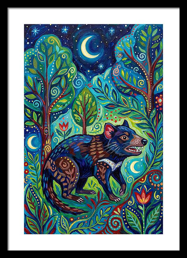 Tasmanian Devil In A Vibrant Forest