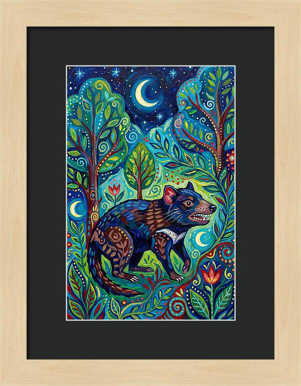 Tasmanian Devil In A Vibrant Forest