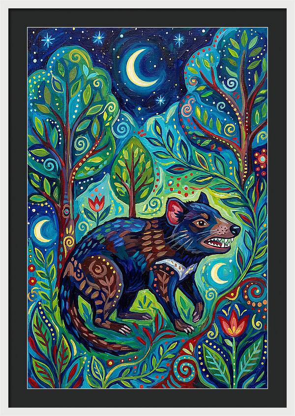 Tasmanian Devil In A Vibrant Forest