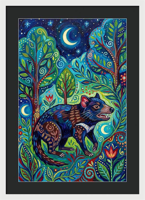 Tasmanian Devil In A Vibrant Forest