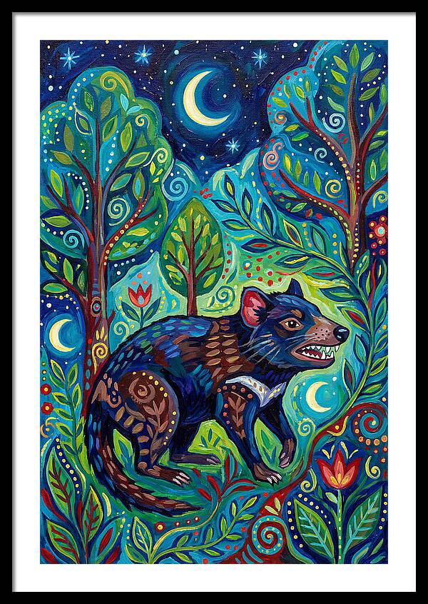 Tasmanian Devil In A Vibrant Forest