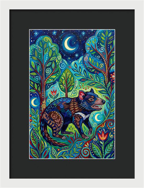 Tasmanian Devil In A Vibrant Forest
