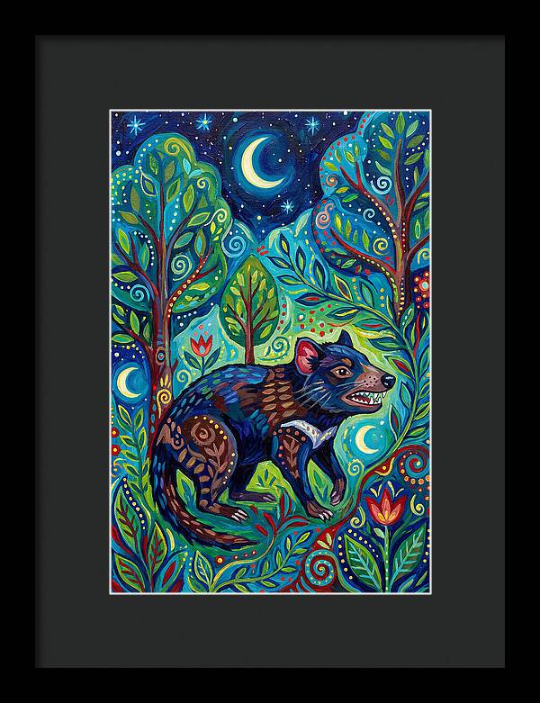 Tasmanian Devil In A Vibrant Forest