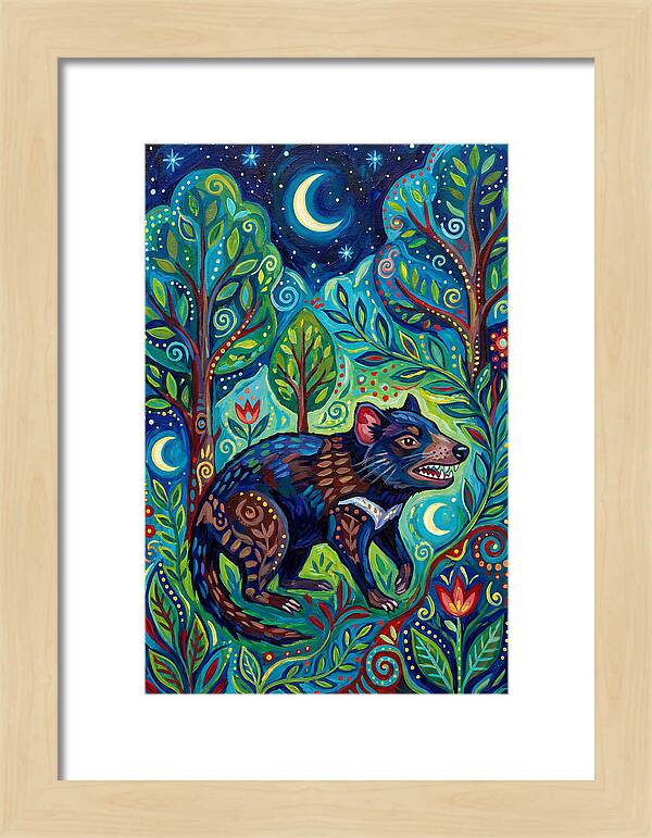 Tasmanian Devil In A Vibrant Forest