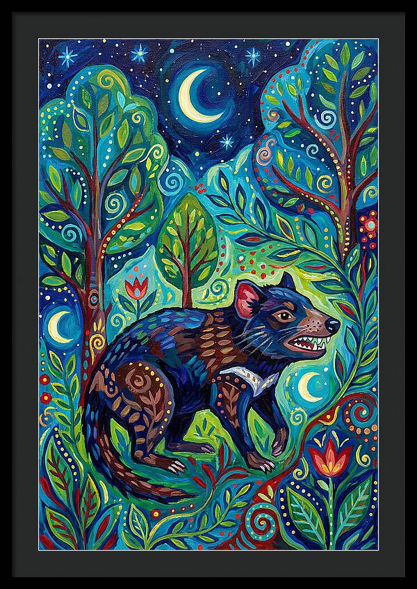 Tasmanian Devil In A Vibrant Forest