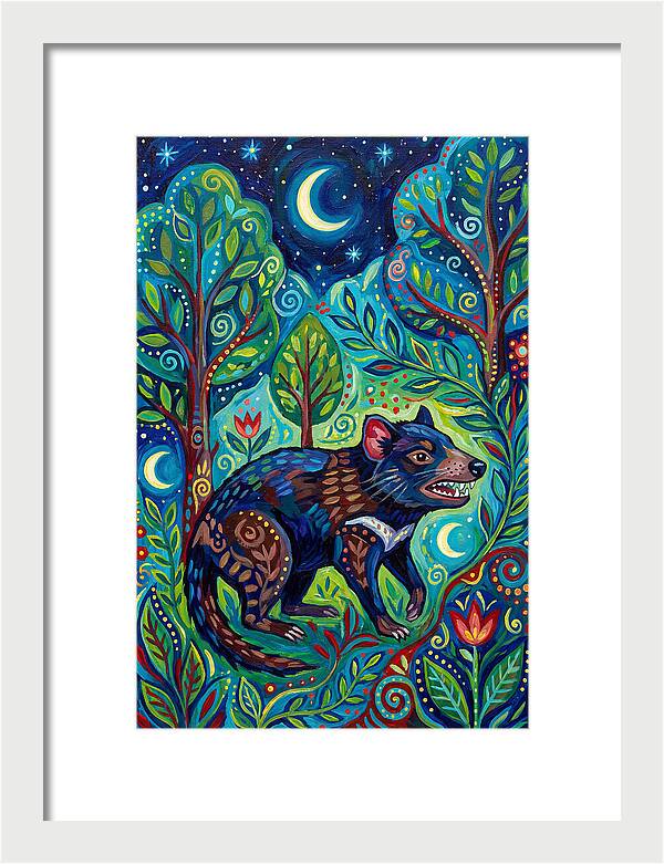 Tasmanian Devil In A Vibrant Forest