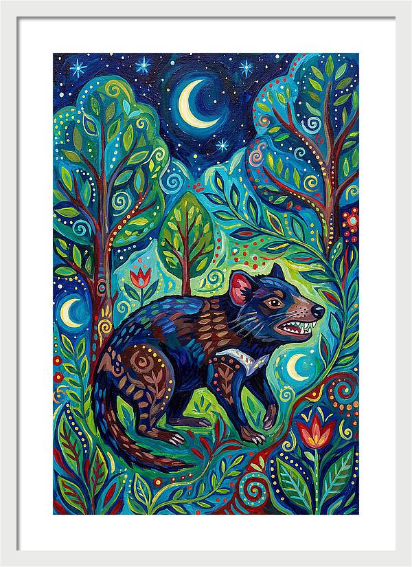 Tasmanian Devil In A Vibrant Forest