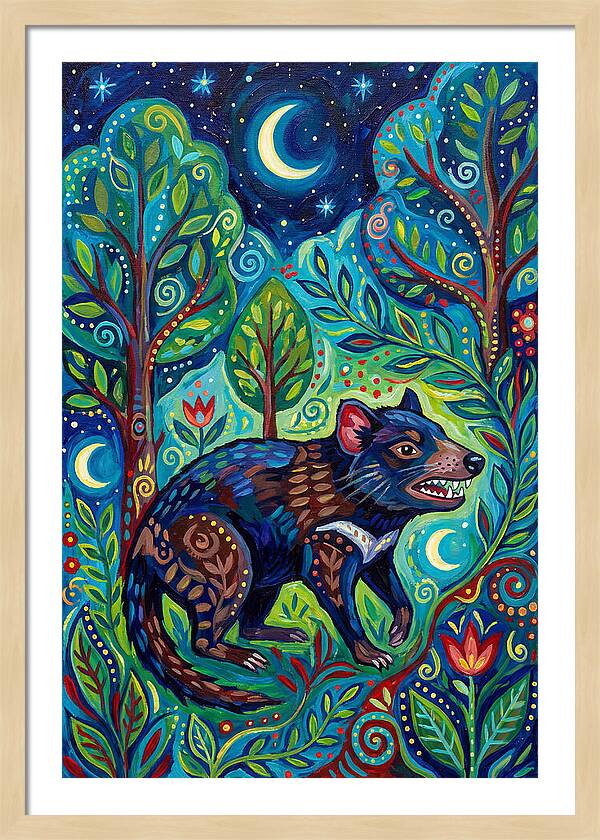 Tasmanian Devil In A Vibrant Forest