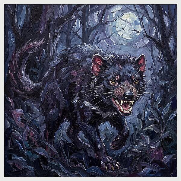 Tasmanian Devil In Moonlight