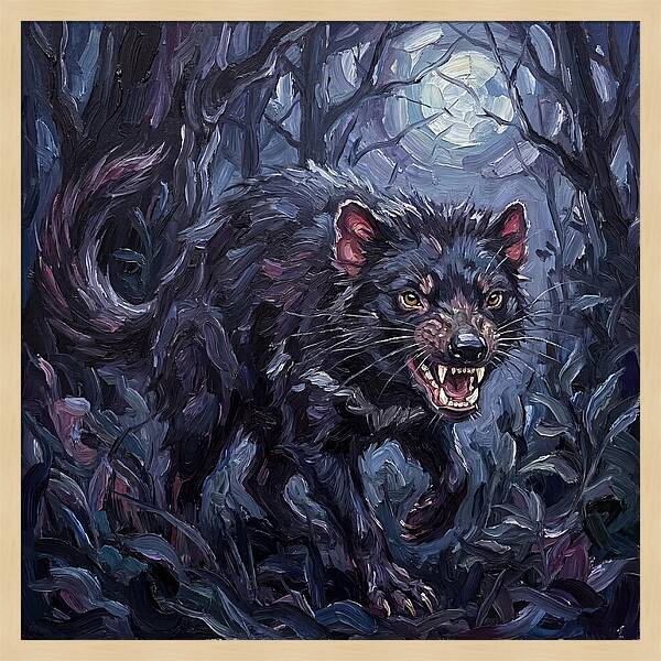 Tasmanian Devil In Moonlight