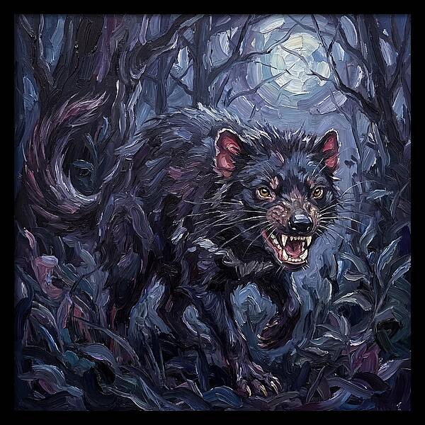 Tasmanian Devil In Moonlight