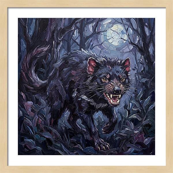 Tasmanian Devil In Moonlight