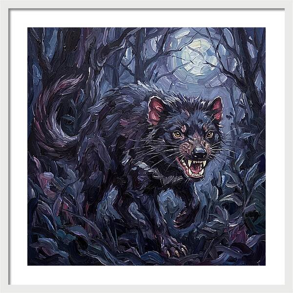 Tasmanian Devil In Moonlight