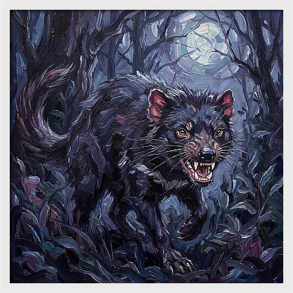 Tasmanian Devil In Moonlight