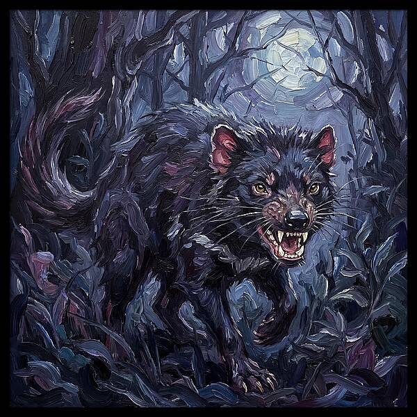 Tasmanian Devil In Moonlight