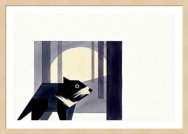 Tasmanian Devil Under Moonlight