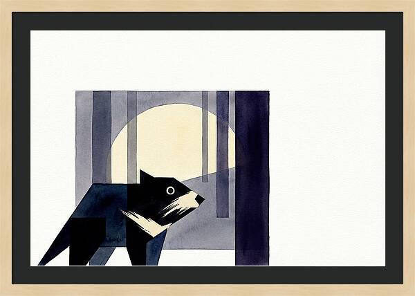 Tasmanian Devil Under Moonlight