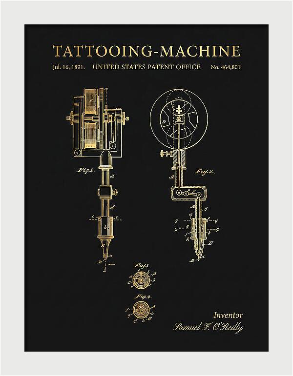 Tattooing Machine Gold Patent Us464801a