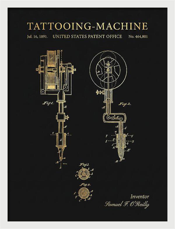 Tattooing Machine Gold Patent Us464801a