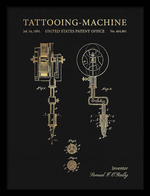 Tattooing Machine Gold Patent Us464801a