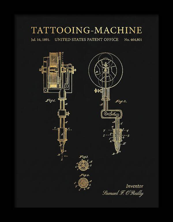 Tattooing Machine Gold Patent Us464801a