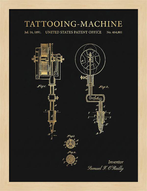 Tattooing Machine Gold Patent Us464801a
