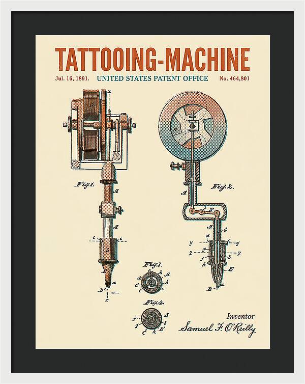 Tattooing Machine Retro Patent Us464801a