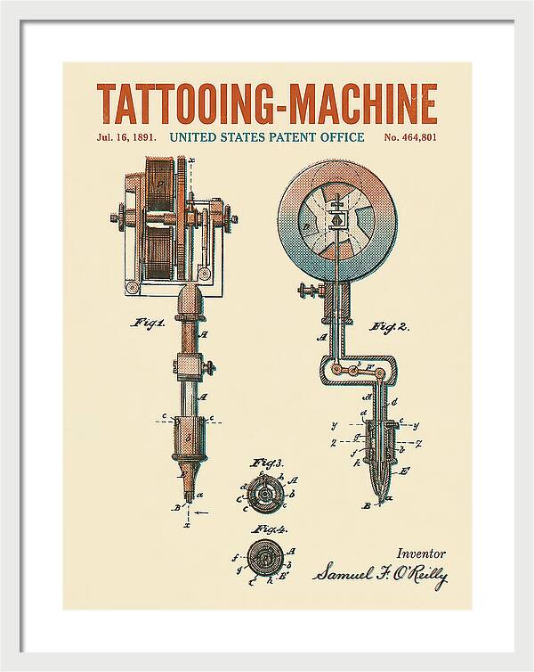 Tattooing Machine Retro Patent Us464801a