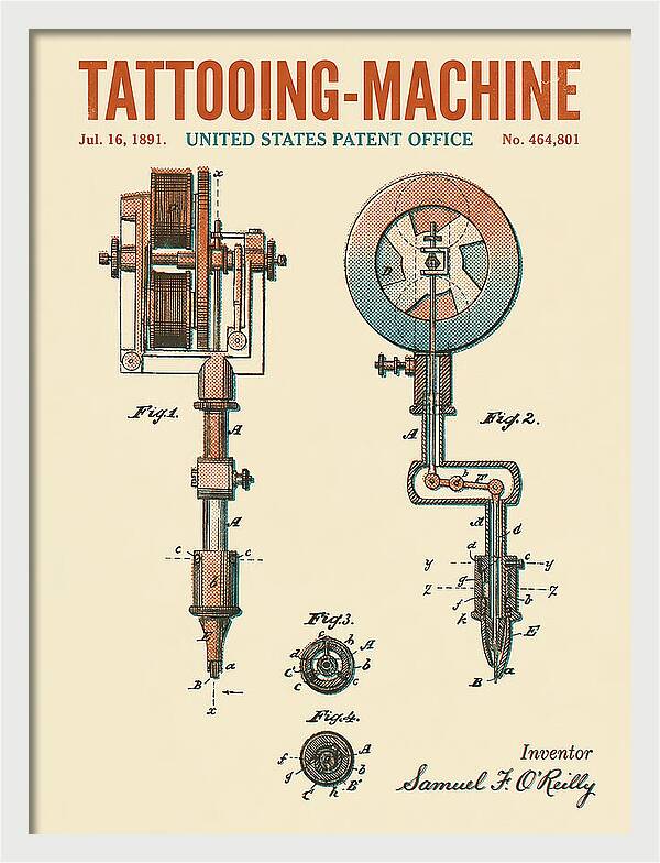 Tattooing Machine Retro Patent Us464801a