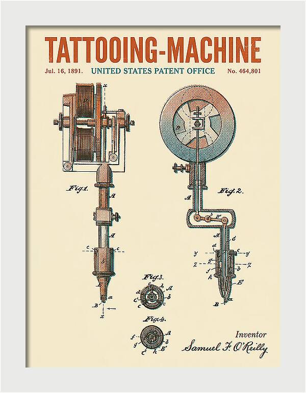 Tattooing Machine Retro Patent Us464801a