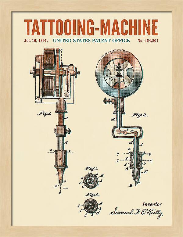 Tattooing Machine Retro Patent Us464801a