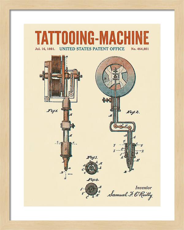 Tattooing Machine Retro Patent Us464801a