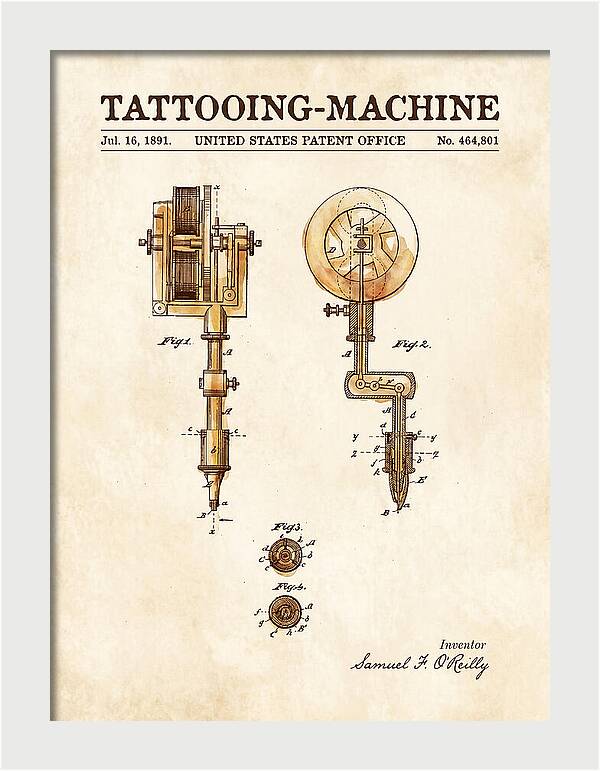 Tattooing Machine Watercolor Patent Us464801a