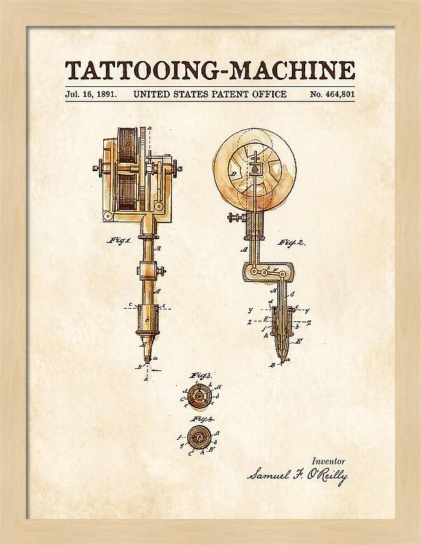 Tattooing Machine Watercolor Patent Us464801a