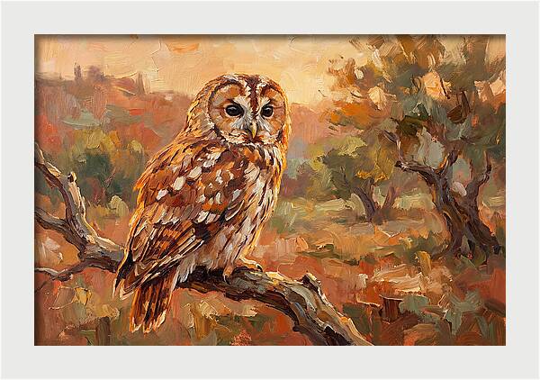 Tawny Owl In Autumn Glow