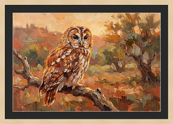 Tawny Owl In Autumn Glow